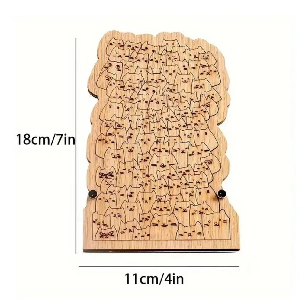 Challenging Wooden Jigsaw Brain Teaser Animal Puzzle Unique Hundred Cat Puzzle Family Game
