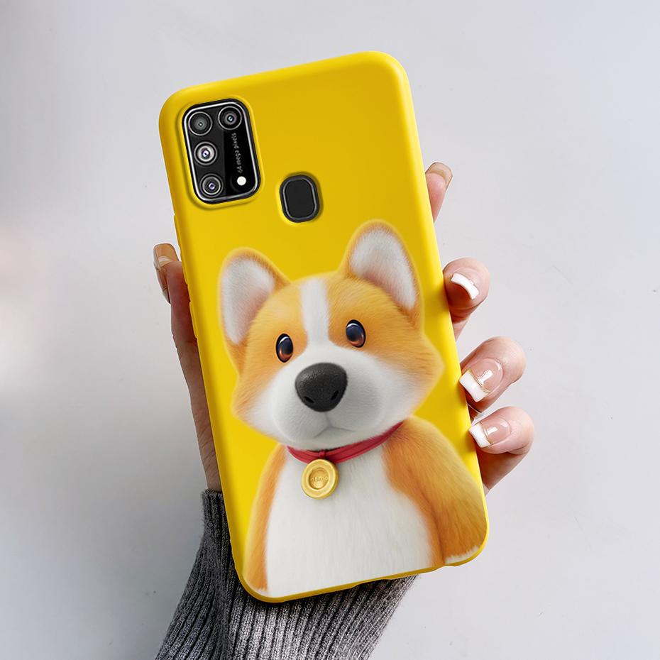 Silicone Case For Samsung M31 M 31 Cover Cute Rabbit Panda Shockproof Phone Case For Samsung Galaxy M31s M31 s M315F M317F Etui