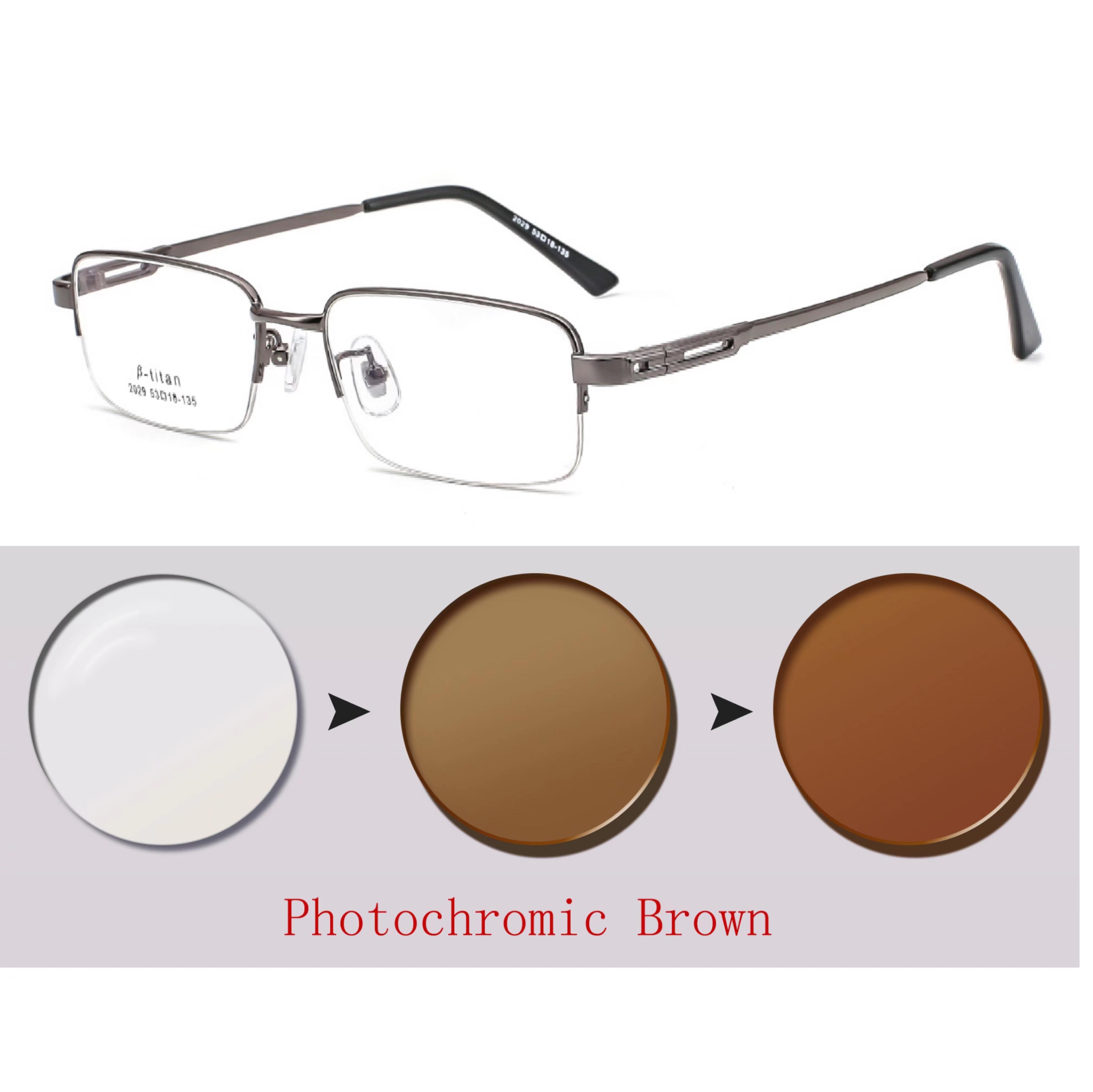 

Titanium Alloy Pochromic Myopia Eyeglasses Women Men Prescription Spectacles Eyewear -0.5 -0.75 -1 -1.25 -1.5 -2 -2.5 To -6 0