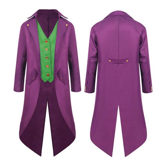 Yousheng Men Tailcoat Lapel Long Sleeve Pockets Mid-length Suit Coat Solid Color Fake Two Pieces Mid-Century Retro Style Tuxedo Coat