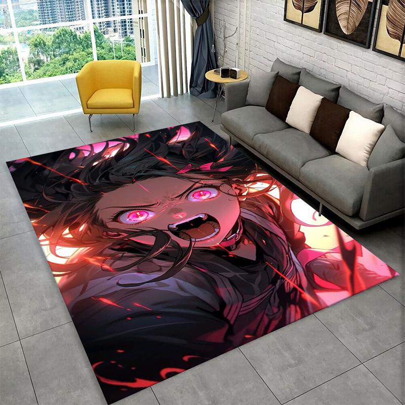 Cartoon Demon Slayer Anime Kamado Nezuko Tanjirou Carpet Rug for Playroom Bedroom Living Room Sofa Home,kid Non-slip Floor Mat