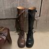 Women's Thick-soled Boots, High Boots and Women's Shoes with Buckles, Retro Thick-heeled Long Boots
