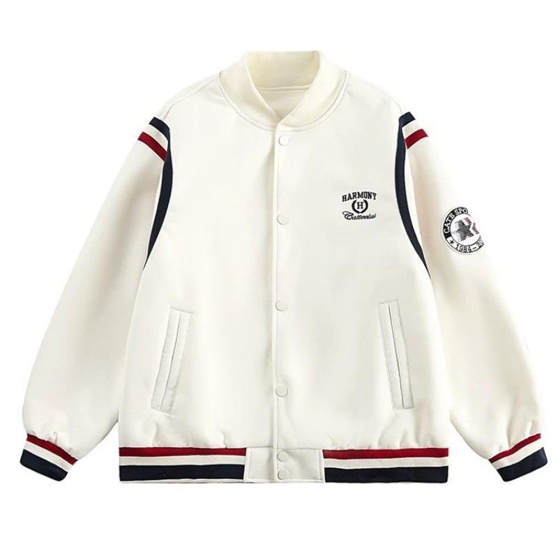 ICH MODE Women's Retro Color Block Baseball Jacket - Spring 2025 Collection