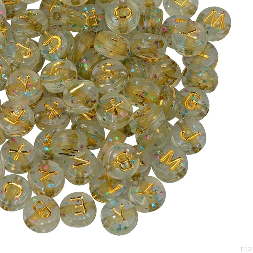 200 Pieces Acrylic Jewelry Beads 1.5 Mm Hole Loose Beads, Alphabetic Number Bead, for Key Chains