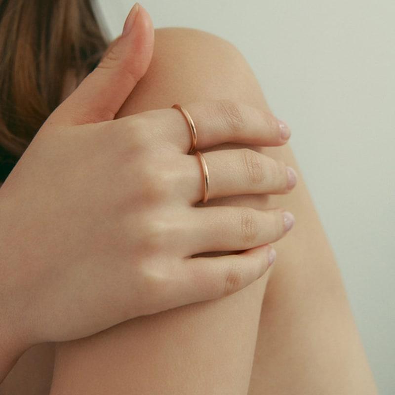 MAYBETOI 14k Pipe Layered Ring