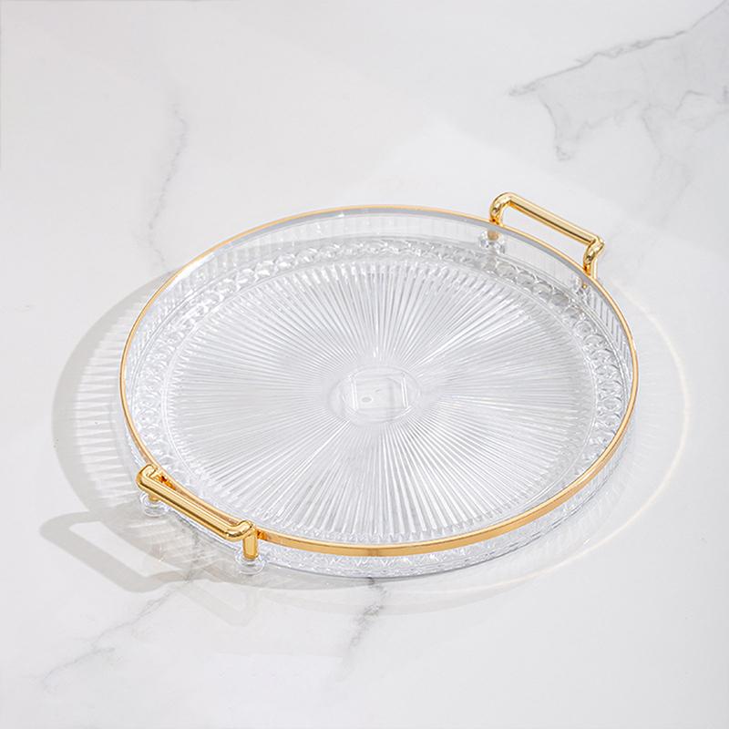 Round Storage Tray Home Living Room Coffee Table Tea Cup Storage Plate Acrylic Tray Aromatherapy Organizer Tray Home Decor