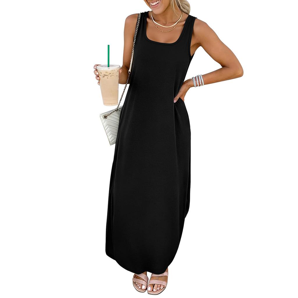 Women's Fashionable Loose-Fit -Color Casual Dress