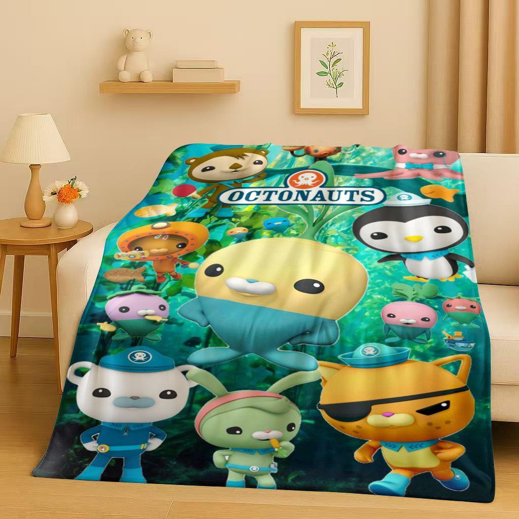 Süße Octonauts Barnacles Cartoon Flanelldecke, Ultraweiche Warme Plüschdecke für Zuhause Schlafzimmer Bett Sofa Abdeckung Büro Reise Kind