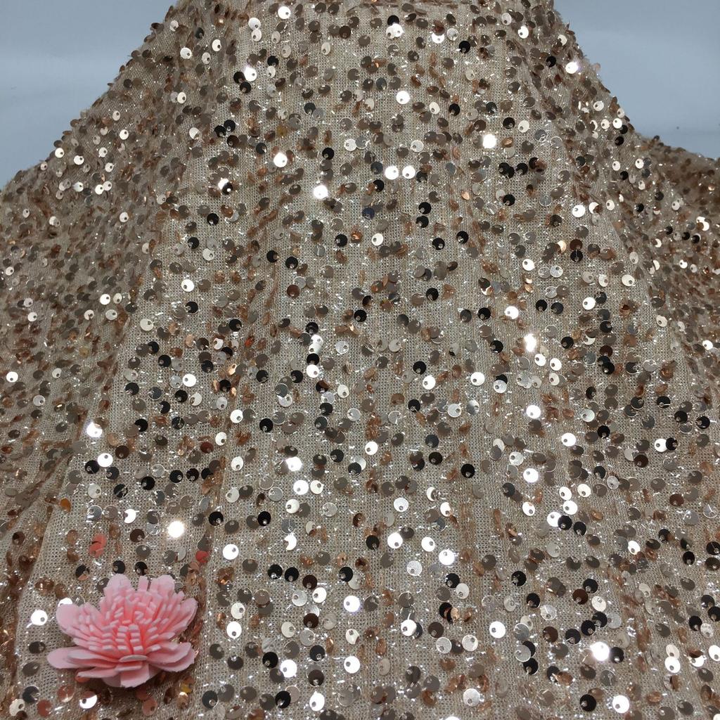 Technology Good Price 5MM Shine Ground Tulle Sequin Fabric Colorful Embroidered Sequin Fabric for Women Wedding Dress for Girls