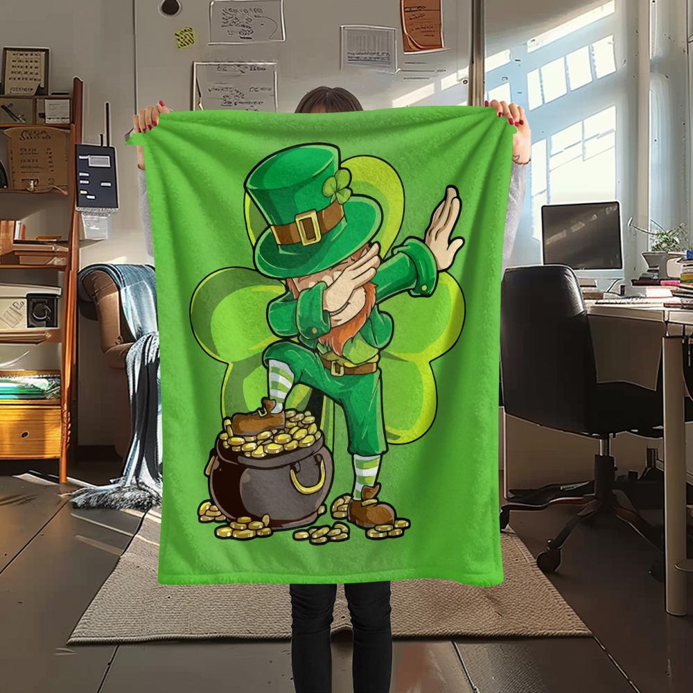 St. St. Patrick's Day Flanelldecke mit Aufdruck, Hohe Qualität, Bequem für alle Jahreszeiten, Heimdekoration, Wärme und Komfort