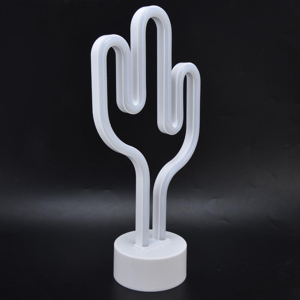 Battery Operated Neon Night Light Desert Plant Sign Light Compact LED Neon Lamp  Wedding Decoration
