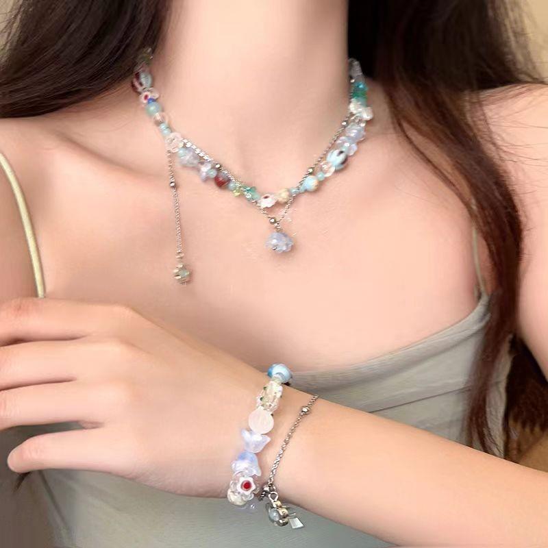 Colorful Beaded Summer Necklace – Fresh, Versatile, and Sweet Clavicle Chain