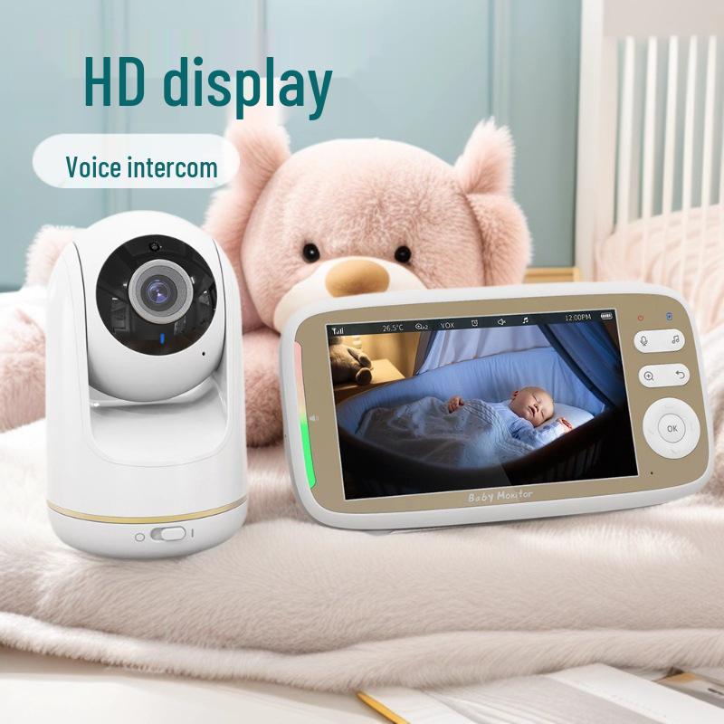 HD Wireless Baby Monitor with Gimbal Camera, Room Temperature Detection, and 5.0" Screen