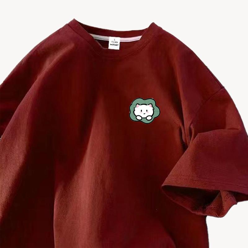 

Женская летняя популярная футболка с короткими рукавами из хлопка, дышащая, свободная футболка с принтом, повседневная 3XL