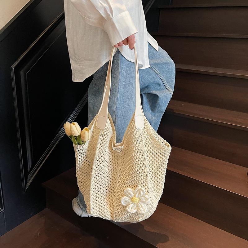 Summer Woven Bag Women's 2025 New Shoulder Bag Fashion Large Capacity Beach Vacation Tote Bag
