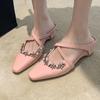 Mode Kristall Damen Hausschuhe Slingback Kleid Mules Schuhe Designer Damen Sandalen mit Absatz 2025 Sommer Mode Pantoletten Mujer De Zapatos