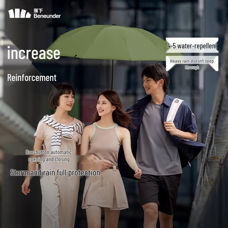 Beneunder UV Protection Automatic Triple-Fold Umbrella