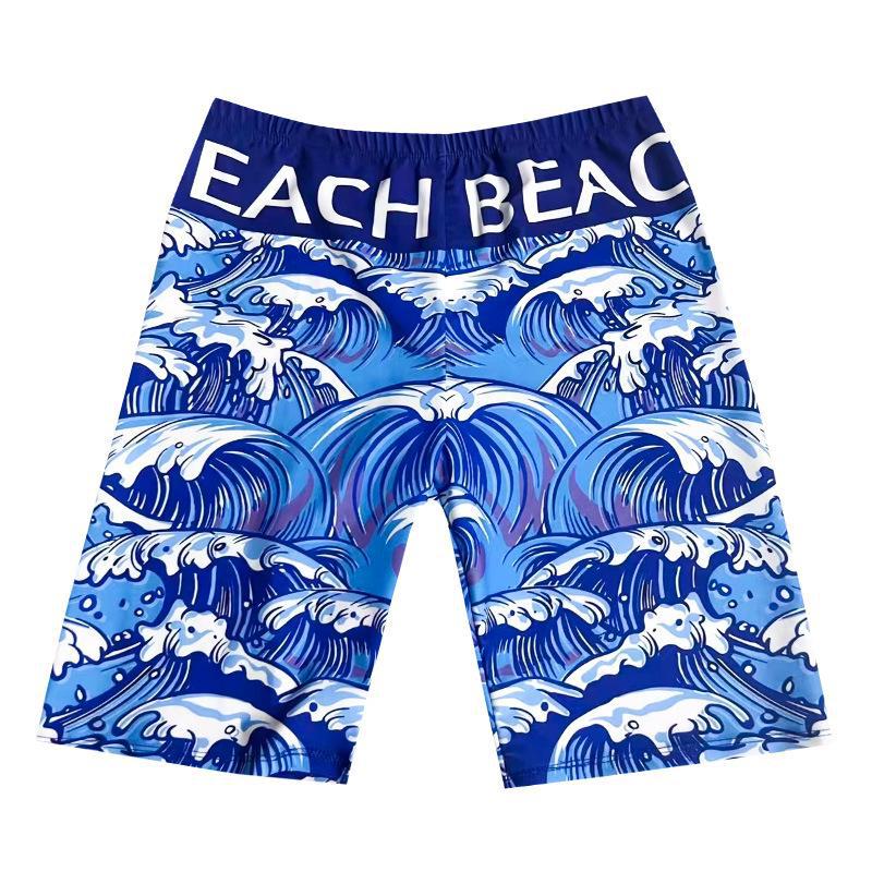 Calções de Banho Masculinos de Comprimento Médio, Boxer Longo de Praia Profissional, Fato de Banho de Tamanho Grande para Meninos para Águas Termais
