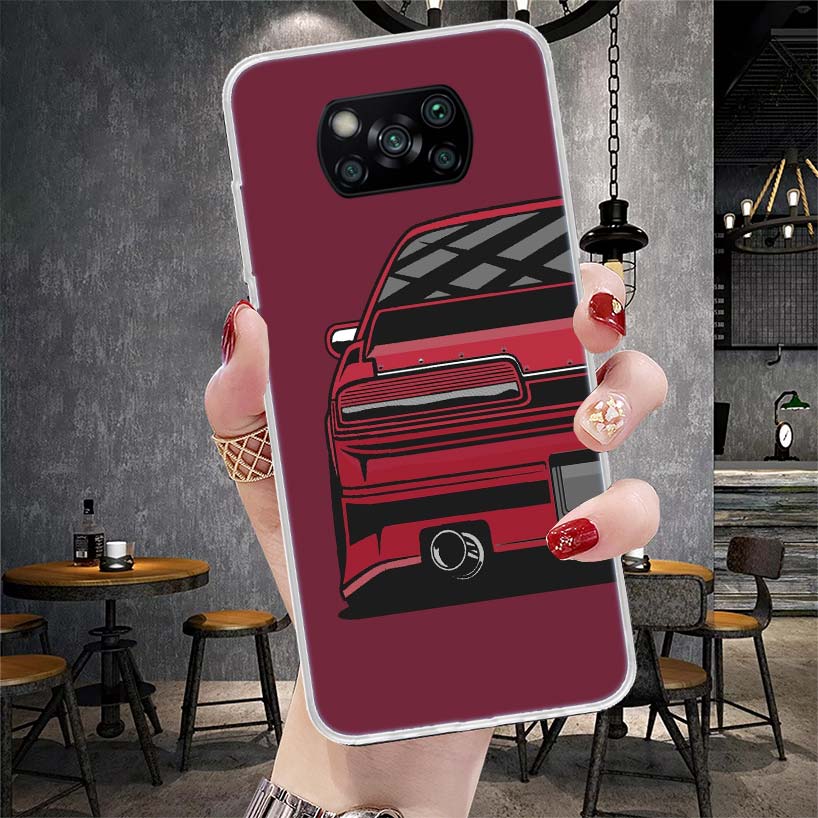 Japan JDM Sports Cars Comic Soft Phone Case For Xiaomi Redmi 15C 15 13C 13 Poco X5 X6 X7 F7 Ultra M7 12C 12 10 10C 9C 9A 9T 9 Fu