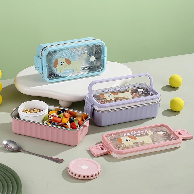 

Leak-Proof Double-Layer Insulated Lunch Box, Portable 304 Stainless Steel, Handheld Design Single Layer Mixed (60 per box)