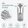 Oxinome Popup Drain for Bathroom Sink,Kouglh Drains Plug Filter,Timnamy Universal Stainless Steel Strainer for Bathroom Sink Kitchen Shower (2pcs)