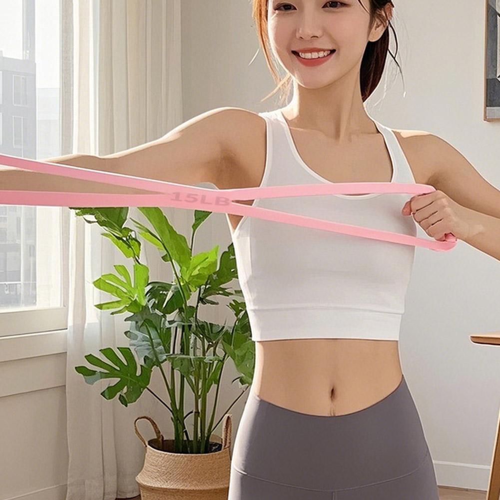 Silicone Fitness Resistance Band 8-Shape Pull Rope for Shoulder & Back High Elastic Home Workout Stretch Band Yoga Training
