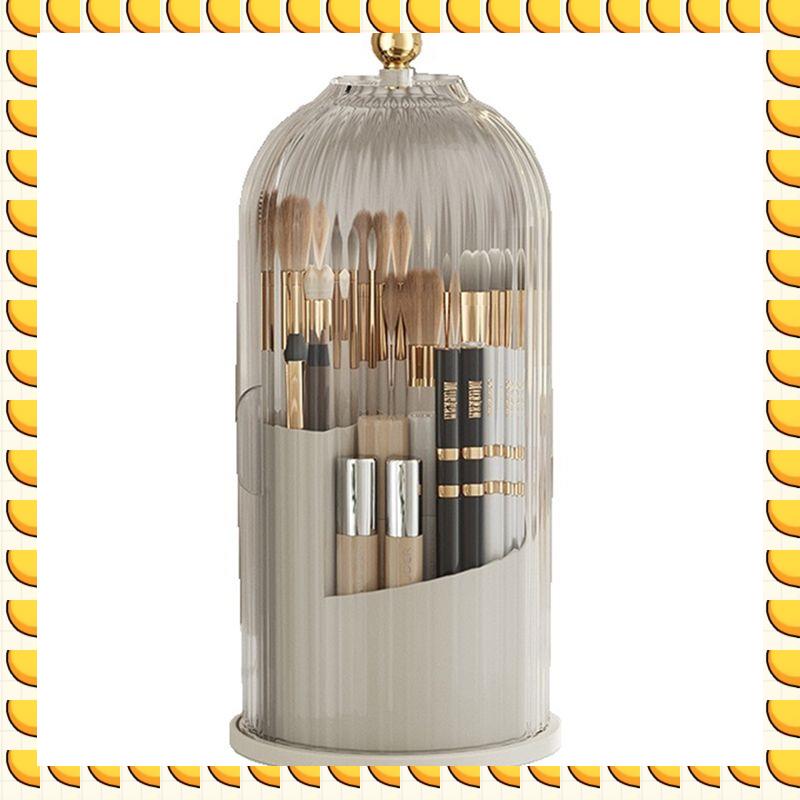 

BAAU Makeup Brush Holder Storage Box 360 Rotating Cosmetic Storage Box With Cover Lipstick Eyebrow Pencil Storage Rack белый