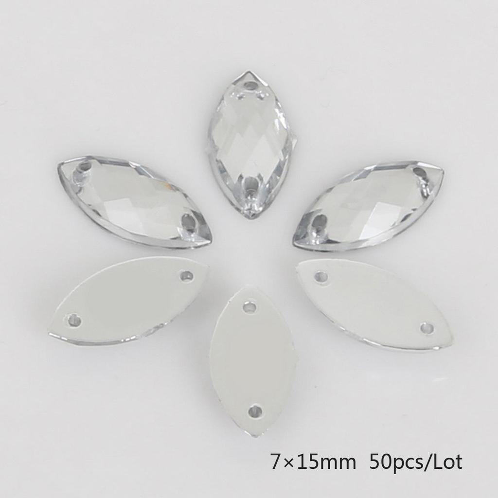Round Multi-Faceted Acrylic Rhinestones: Double-Hole, Flat-Back Jewelry Accessories