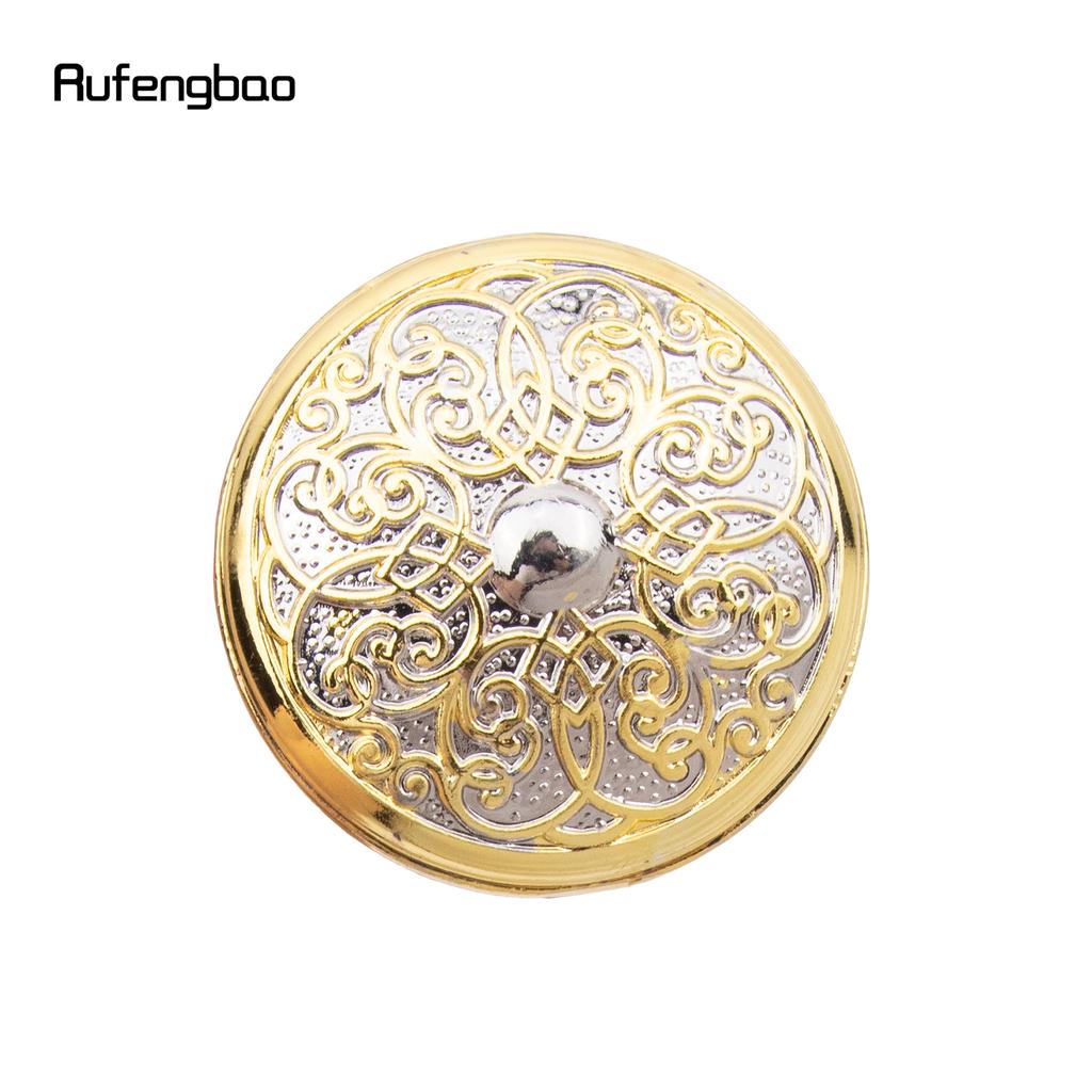 Guld Silver Lyx Blomma Runt Handtag Mode Promenadkäpp för Fest Dekorativ Promenadkäpp Elegant Knopp Kräkla Knopp 93cm