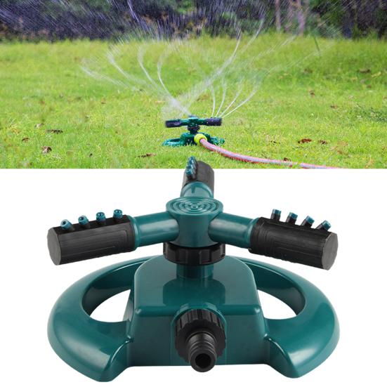 3-Arm Lawn Sprinkler 360 Degree Rotating Large Area Sprinkler Adjustable Water Spray