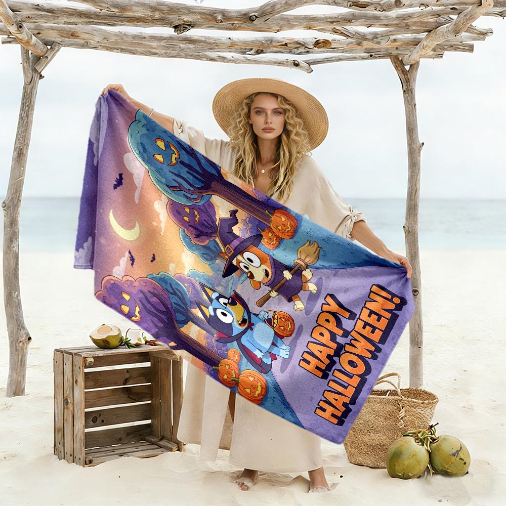 Halloween Trick Treat Beach Towel High Absorbency & Quick-Dry Comfortable Lightweight