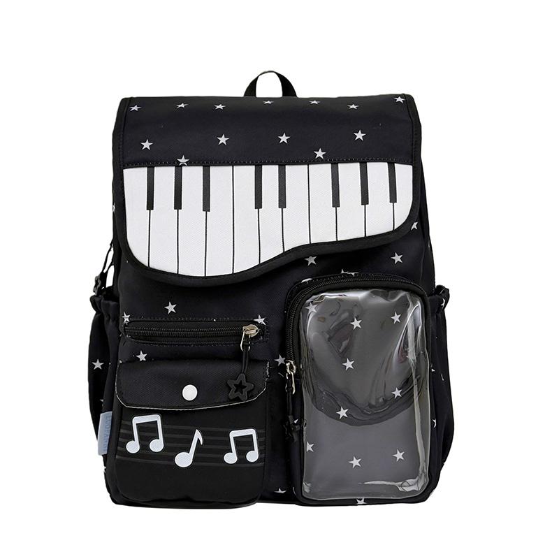 Star Piano Printed Student Schoolbag Women s Large Capacity Backpack