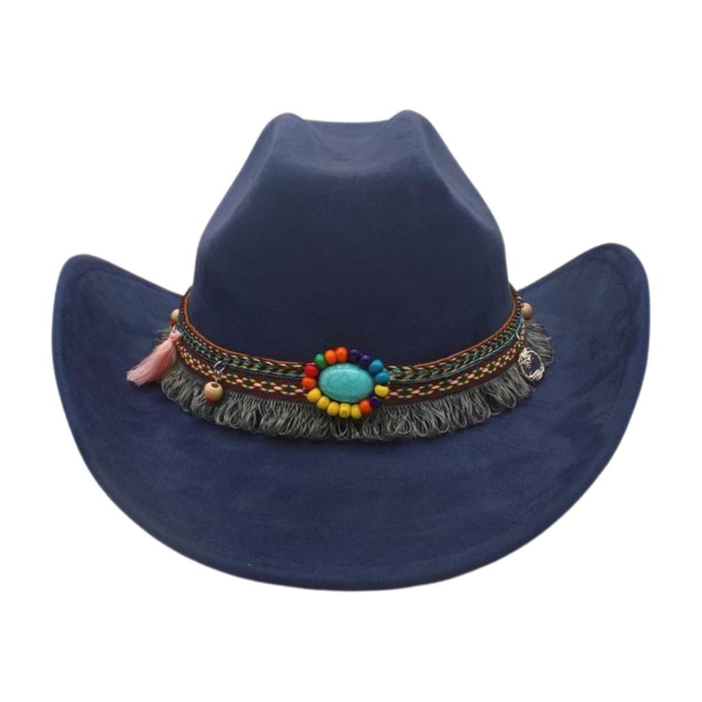 British Style Knight Performance Dance Performance Jazz Hat Ethnic Style Warped Edge Top Hat Travel Cowboy Hat