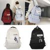 Letter Lightweight Nylon Student Backpack With Zipper Closure For High School And College Daily Use