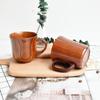 Wooden Big Belly Cups Japan Style Milk Water Cup with Handle Beer Coffee Milk Tea Mug Handmade Natural Kitchen Bar Drinkware Cup