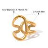 Yori New Stainless Steel Glossy Irregular Wrap Adjustable Open Ring Women Waterproof Fashion Jewelry Accessories