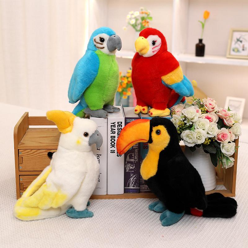 Realistic Parrot Plush Toy Stuffed Bird Sleeping Doll Cushion Comfort Kids Birthday Gift for Girls