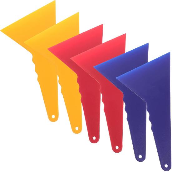 Housoutil Car Vinyl Wrap Squeegee Triangle Scraper for Auto Window Tint and Decal Application Flexible Plastic Tool with Hanging Hole 8.3X4.7X0.4
