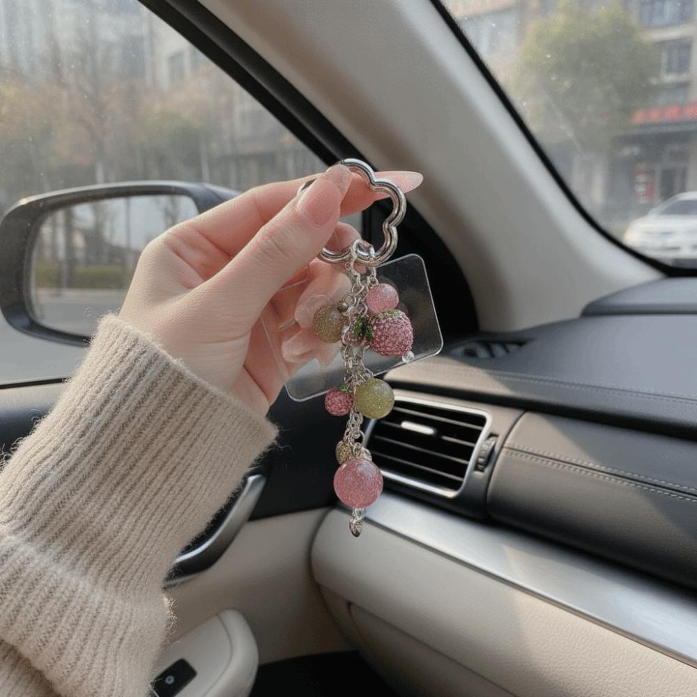 Sparkling Strawberry Keychain Zinc Zinc Alloy Bag Charm Sweet Phone Charm  Car Key Charm