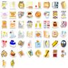 50PCS Waterproof Milk Yellow Butter Food Graffiti Stickers for DIY Phone Case and Laptop Decoration