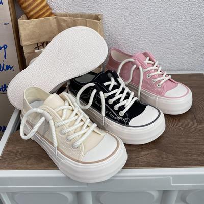 Retro Hongkong-Stil schicke Mango-Kopf-Plateau-Canvas-Schuhe Damen Nische Designgefühl Koreanische Version vielseitige Board-Schuhe 1126