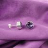 Amethyst Stone February Anniversary Stud Engagement Ethnic Earrings 925 Silver EE-150-16
