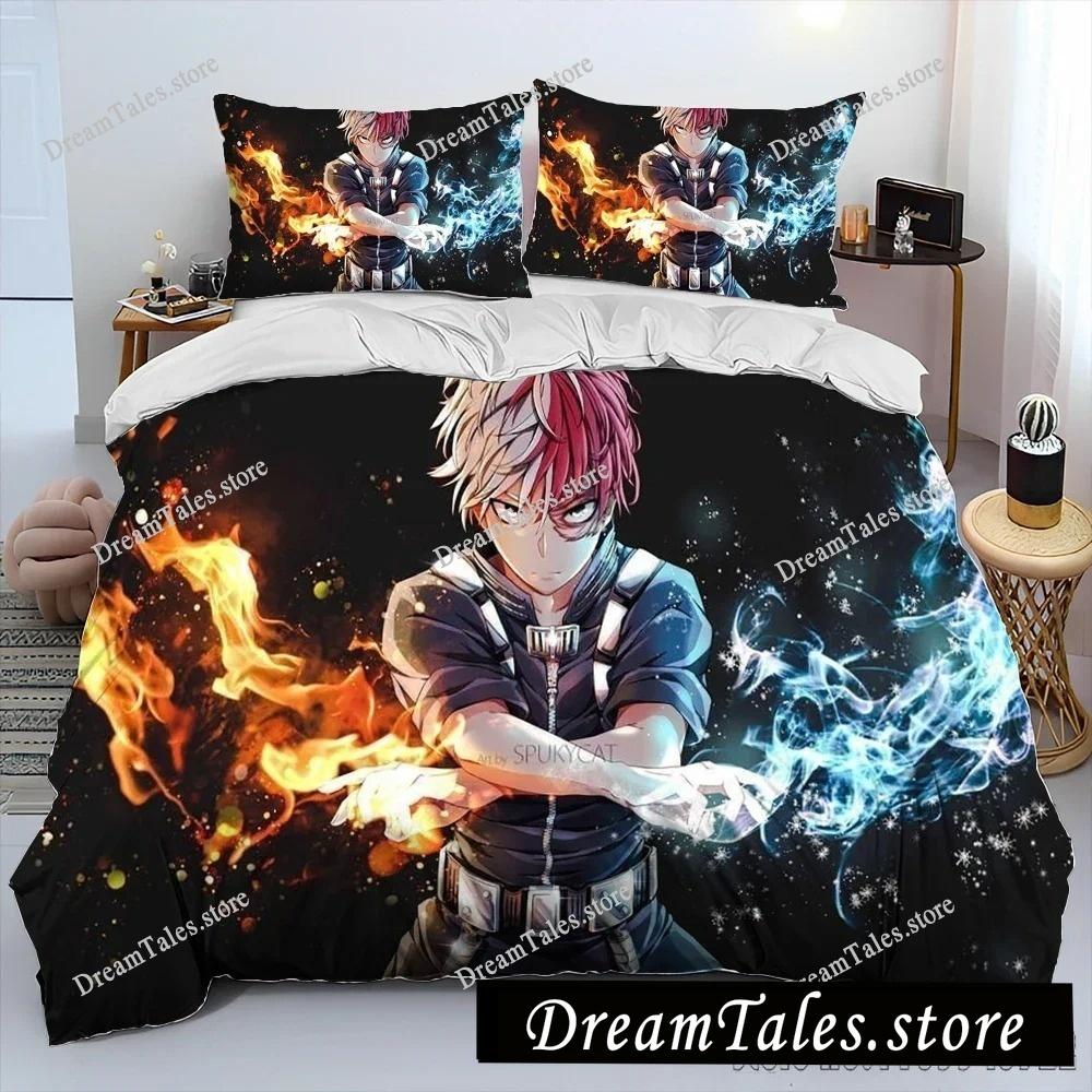 My Hero A-Academia Anime Cartoon Bettbezug-Set HD Deckenbezug für Kinder Bettwäsche-Sets Bettwäsche Schlafzimmer Dekor Luxuriöses Geschenk