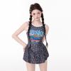 Retro Star Print One-piece Swimsuit Women's Slim Slim-fitting Belly-covering Slim-looking Conservative Cartoon Hot