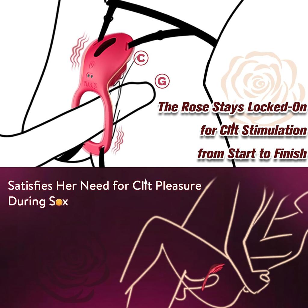 Couples App Remote Control Wearable Vibrator, Hands Free Panty Clitoral Stimulator, Vibrating Cock Ring, Adult Sex Toys for Women & Men, Female