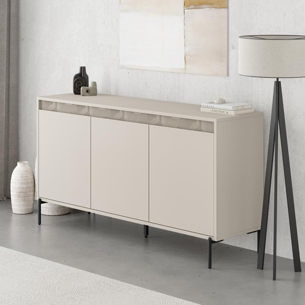 Buffet GRETA – Crème – 3 portes – 150 x 40 x 80 cm