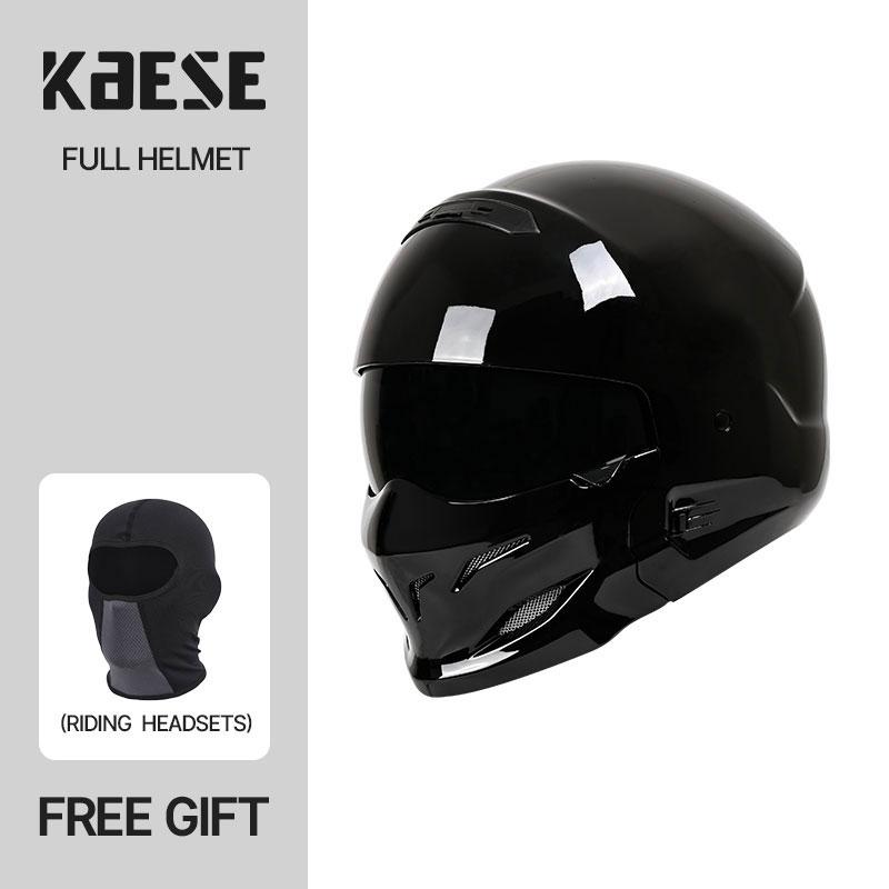 DOT Certified Scorpion Helmet Combination Helmet Motorcycle Retro Helmet Unisex Motorcycle Multi-Purpose Half Helmet Four Season