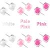 100PCS Clear Push P Thumb Tacks Cute Push P Decorative for Cork Board, Bulletin Board, Memo Board or Wall (White Pink)