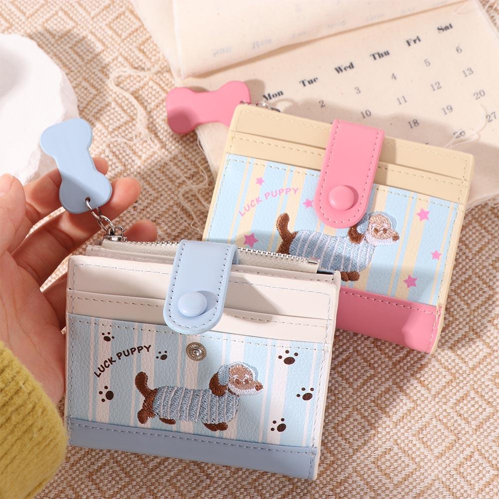 Zipper Cartoon Pu Wallet Dopamine Color Small Item Bag  Female/Girls