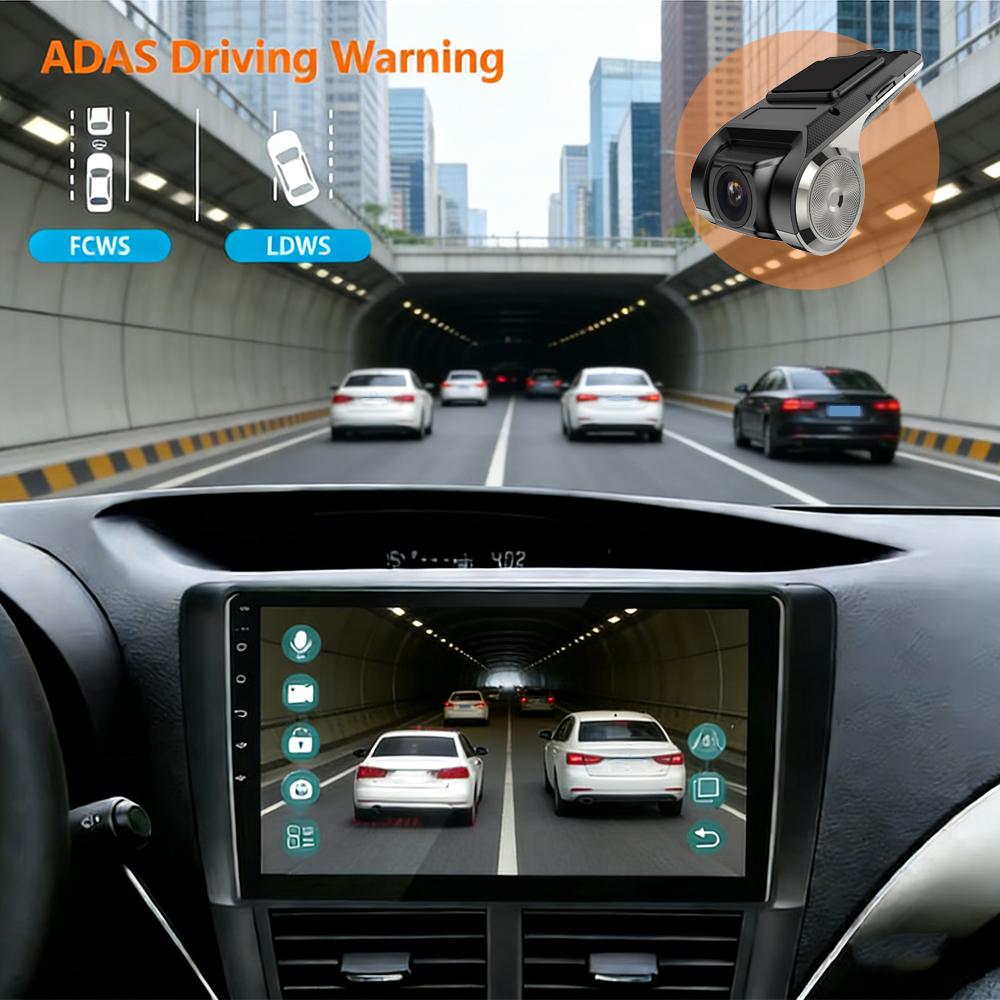 HD 1080P Car DVR Camera ADAS Car Dash Cam Android Player Navigation Dashcam Night Vision Driving Monitoring Recorde USB Dash Cam
